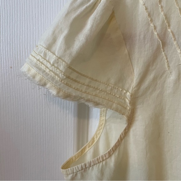 Buffalo button down shirt Sz l cotton with cute cup sleeves in yellow - Picture 4 of 7